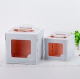 Hộp đựng bánh kem mặt mika màu xanh (kèm đế bánh) - THB0001