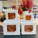 Hộp đựng bánh kem mặt mika màu xanh (kèm đế bánh) - THB0001