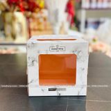 Hộp đựng bánh kem mặt mika vân đá (kèm đế bánh) - THB0002