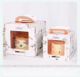Hộp đựng bánh kem mặt mika vân đá (kèm đế bánh) - THB0002
