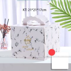 Hộp đựng bánh kem vân đá (kèm đế bánh) - THB0014