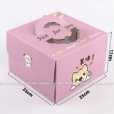 Hộp đựng bánh kem hình cún vàng (kèm đế bánh) - THB0015