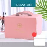 Hộp đựng bánh kem màu Hồng Cakes share with you (kèm đế bánh) - THB0016