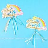 Que cắm Happy Birthday cầu vồng (1 chiếc) - QCB0004