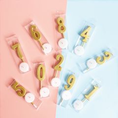 Nến số nhũ sinh nhật có đế hứng nến chảy - NEN0006