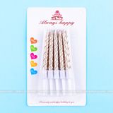 Nến sinh nhật xoắn nhũ (1 hộp 10 chiếc) - NEN0008