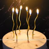Nến sinh nhật hình lượn sóng ánh nhũ (1 hộp 6 chiếc) - NEN0009