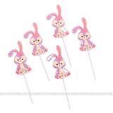 Que cắm hình thỏ tím trang trí bánh sinh nhật - QCB0043