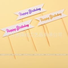 Set 10 que cắm chữ Happy Birthday nhiều màu - QCB0044