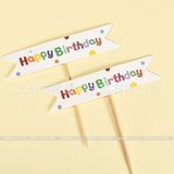 Set 10 que cắm chữ Happy Birthday nhiều màu - QCB0044