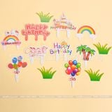 Set 50 que cắm giấy trang trí bánh nhiều hình HOT TREND - QCB0045