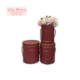 Bộ 3 chiếc hộp trụ tròn có nắp kèm quai LOVE - THH0046