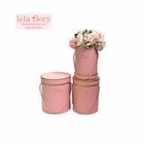 Bộ 3 chiếc hộp trụ tròn có nắp kèm quai LOVE - THH0046