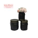 Bộ 3 chiếc hộp trụ tròn có nắp kèm quai LOVE - THH0046