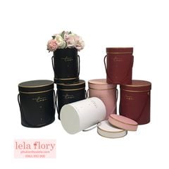 Bộ 3 chiếc hộp trụ tròn có nắp kèm quai LOVE - THH0046