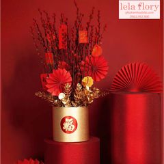 Hộp trụ cắm đào đông Tết (1 set 2 cái) - THH0059