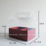 Túi mika đáy chữ nhật cắm hoa, túi đựng bánh sinh nhật mini - THH0060