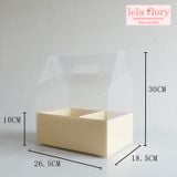 Túi mika đáy chữ nhật cắm hoa, túi đựng bánh sinh nhật mini - THH0060