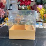 Túi mika đáy chữ nhật cắm hoa, túi đựng bánh sinh nhật mini - THH0060