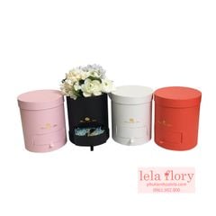 Hộp trụ tròn cắm hoa có ngăn kéo Flower for you, hộp đựng quà tặng - THH0066
