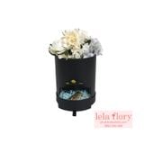 Hộp trụ tròn cắm hoa có ngăn kéo Flower for you, hộp đựng quà tặng - THH0066