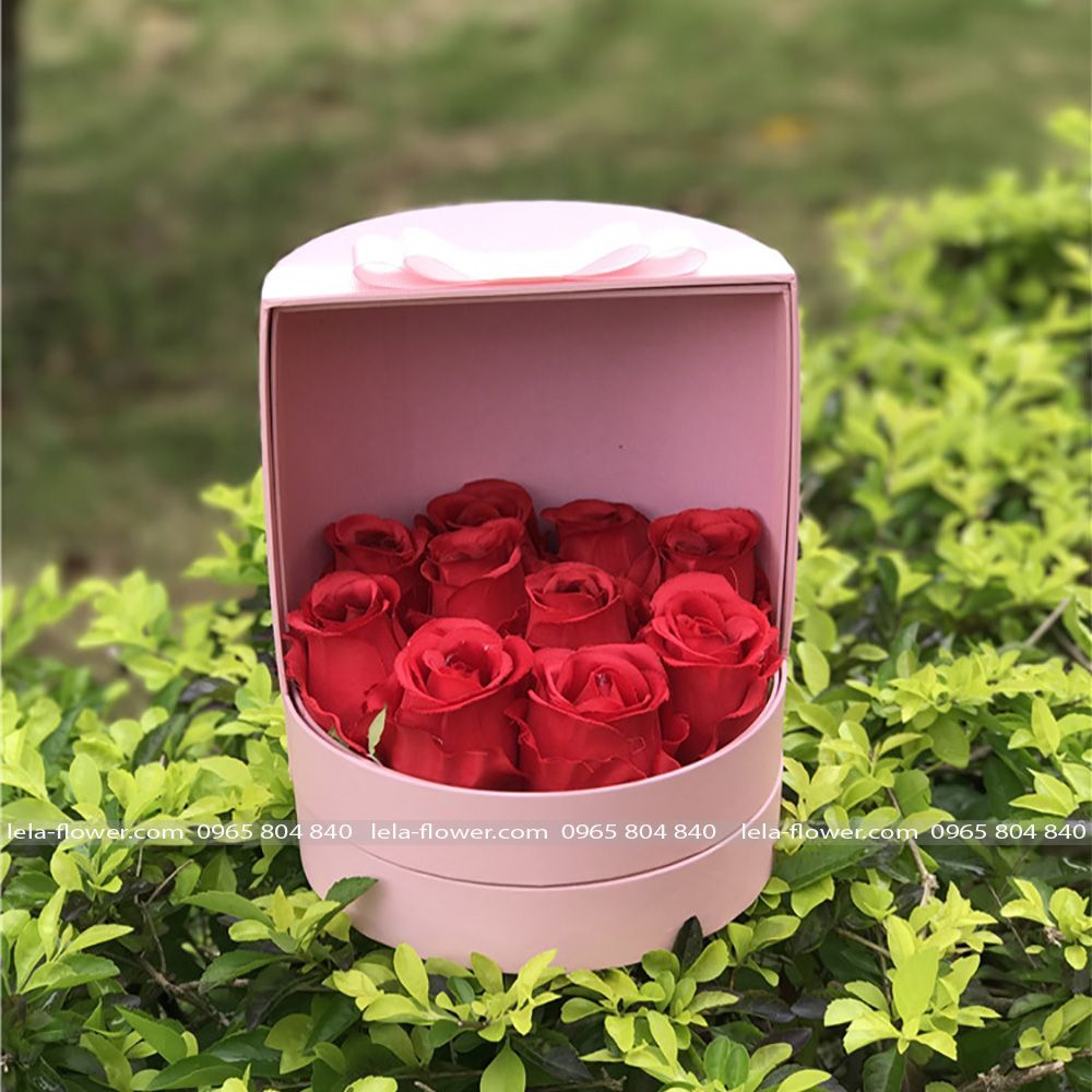 Hộp trụ tròn cắm hoa có cửa trượt, hộp đựng quà độc đáo, hộp đựng gấu bông xinh xắn - THH0069.3