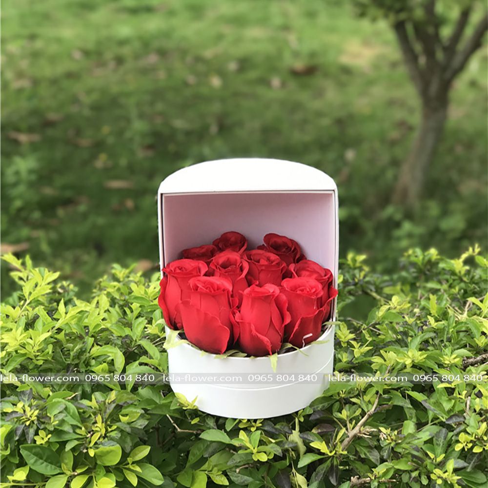 Hộp trụ tròn cắm hoa có cửa trượt, hộp đựng quà độc đáo, hộp đựng gấu bông xinh xắn - THH0069.5