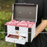 Hộp cốp ngăn kéo chấm bi cắm hoa, hộp cắm hoa, hộp đựng quà độc đáo có ngăn kéo - THH0070
