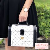 Hộp cốp ngăn kéo chấm bi cắm hoa, hộp cắm hoa, hộp đựng quà độc đáo có ngăn kéo - THH0070