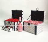 Hộp cốp ngăn kéo chấm bi cắm hoa, hộp cắm hoa, hộp đựng quà độc đáo có ngăn kéo - THH0070