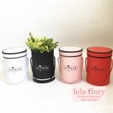 Hộp trụ tròn cắm hoa Flower hình bông hoa có nắp và quai - THH0077
