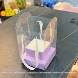 Túi mika đáy hình vuông có đế cắm hoa (có quai) phong cách Hàn quốc - THH0086
