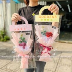 Túi trong suốt in chữ đựng hoa tươi hoa sáp - THH0088