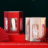 Hộp giấy hình lục lăng cắm hoa Tết (1 chiếc) - THH0090