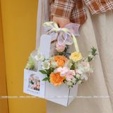Túi giấy Kraff 2 ngăn cắm hoa và đựng trà sữa - THH0093