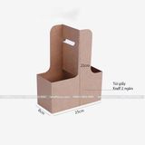 Túi giấy Kraff 2 ngăn cắm hoa và đựng trà sữa - THH0093