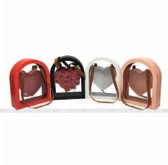Hộp Mika vòm lõi trái tim cắm hoa sáp, hoa tươi - THH0095