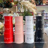 Bộ 3 chiếc hộp trụ tròn chữ Love dùng để cắm hoa tươi, hoa sáp - THH0100