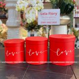 Bộ 3 chiếc hộp trụ tròn chữ Love dùng để cắm hoa tươi, hoa sáp - THH0100