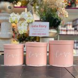 Bộ 3 chiếc hộp trụ tròn chữ Love dùng để cắm hoa tươi, hoa sáp - THH0100