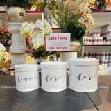 Bộ 3 chiếc hộp trụ tròn chữ Love dùng để cắm hoa tươi, hoa sáp - THH0100