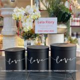 Bộ 3 chiếc hộp trụ tròn chữ Love dùng để cắm hoa tươi, hoa sáp - THH0100