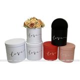 Bộ 3 chiếc hộp trụ tròn chữ Love dùng để cắm hoa tươi, hoa sáp - THH0100