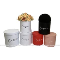 Bộ 3 chiếc hộp trụ tròn chữ Love dùng để cắm hoa tươi, hoa sáp - THH0100