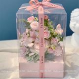Hộp Mika vuông nhỏ cắm hoa tươi, hoa sáp - THH0105