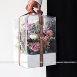 Hộp Mika vuông nhỏ cắm hoa tươi, hoa sáp - THH0105