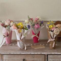 Bìa cứng làm hộp hoa ốc quế cài cắt sẵn (1 xấp 5 cái) - THH0113