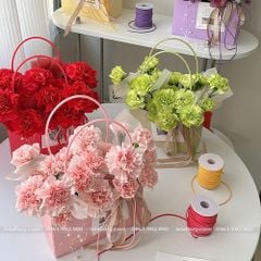 Túi hình chữ nhật quai nhựa cắm hoa - THH0114