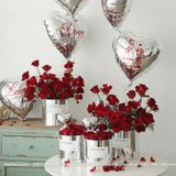 Hộp trụ tròn màu Bạc cắm hoa tươi, hoa sáp (không bao gồm hoa) - THH0115