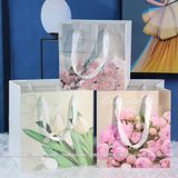 Túi giấy hình vuông hoa văn cao cấp sđựng bó hoa, hộp quà (1 chiếc) - THH0121